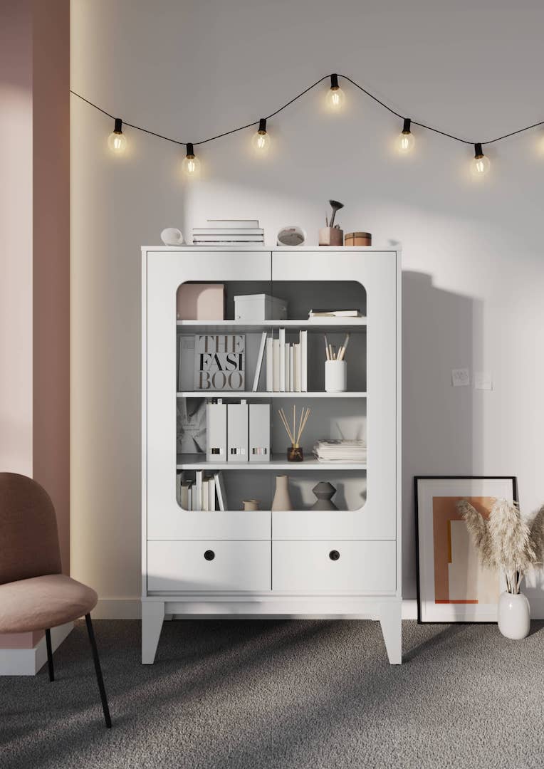 Femii FE-08 Display Cabinet 92cm White Matt
