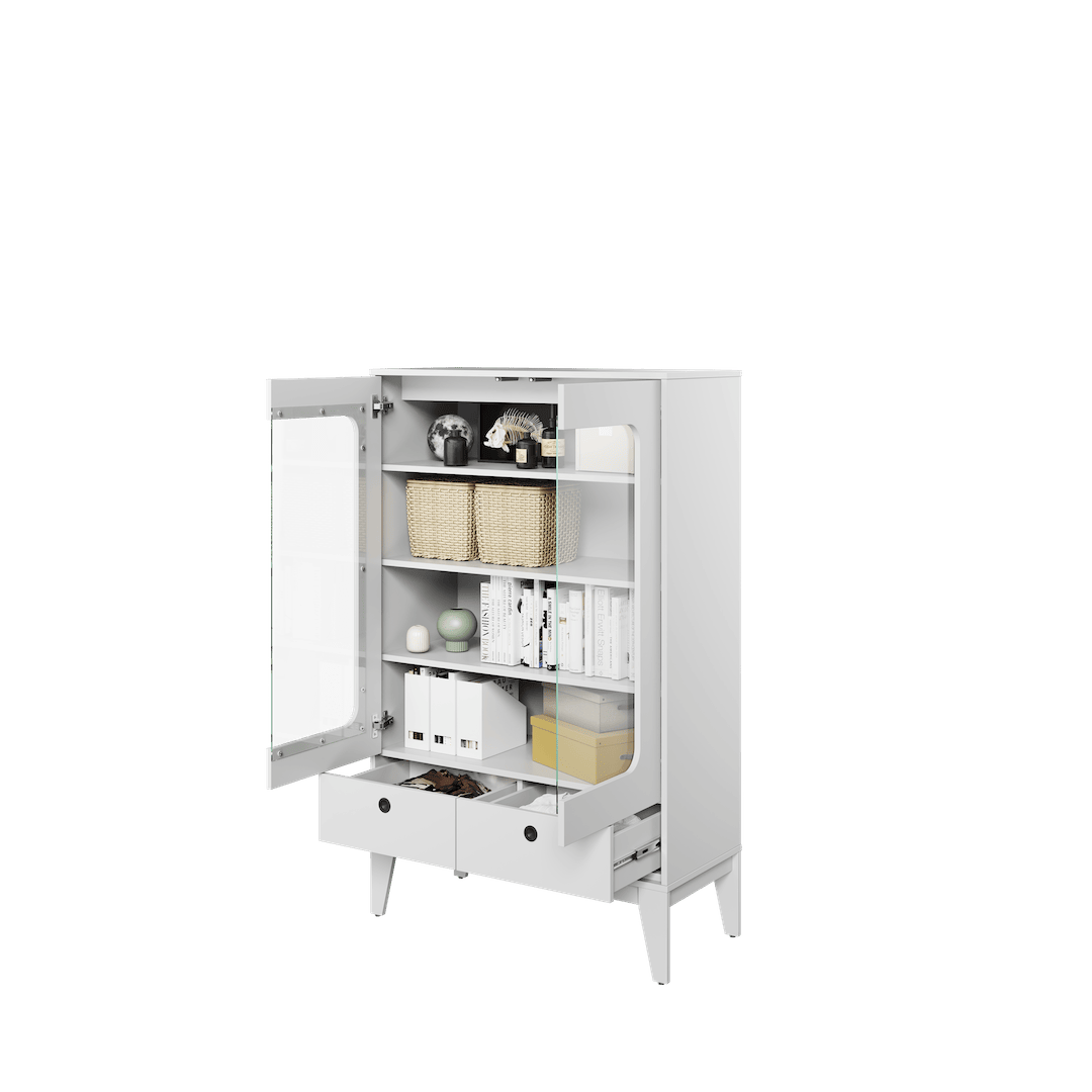 Femii FE-08 Display Cabinet 92cm White Matt