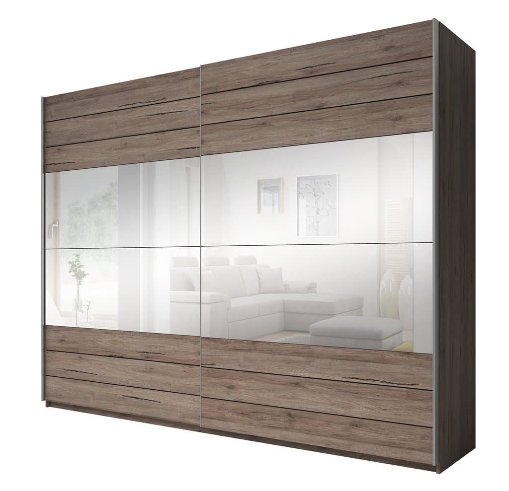 Galaxy Sliding Door Wardrobe [Mirror] oak san remo