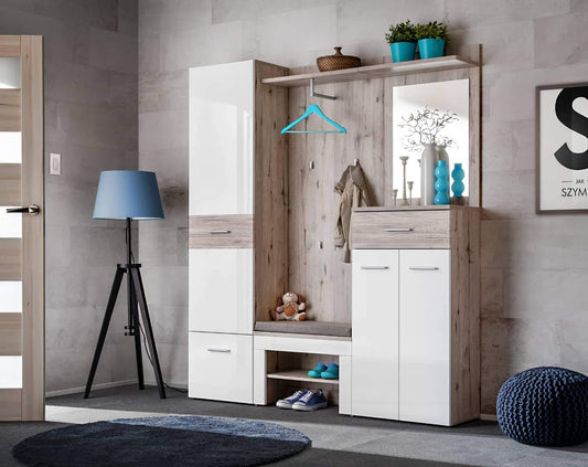 Gustavo III Hallway Set white gloss