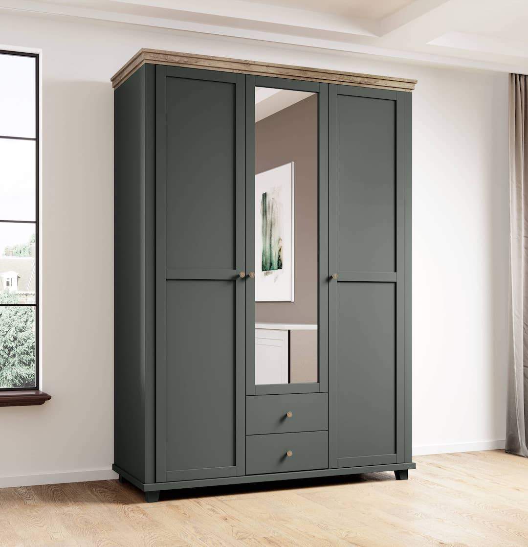 Evora 19 - 3 Door Wardrobe 154cm Abisko Ash Green