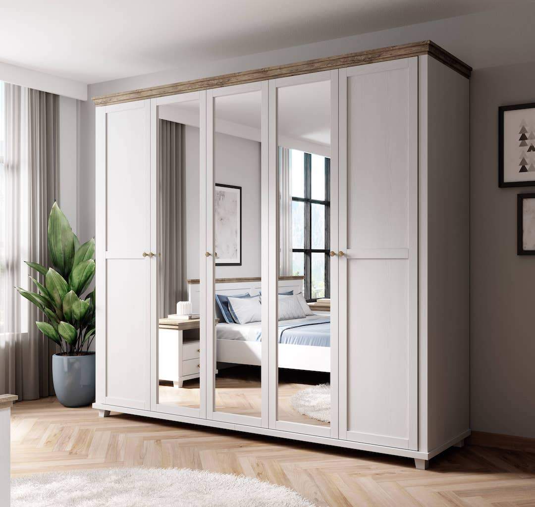 Evora 21 - 5 Door Wardrobe 246cm Abisko Ash & Oak Lefkas