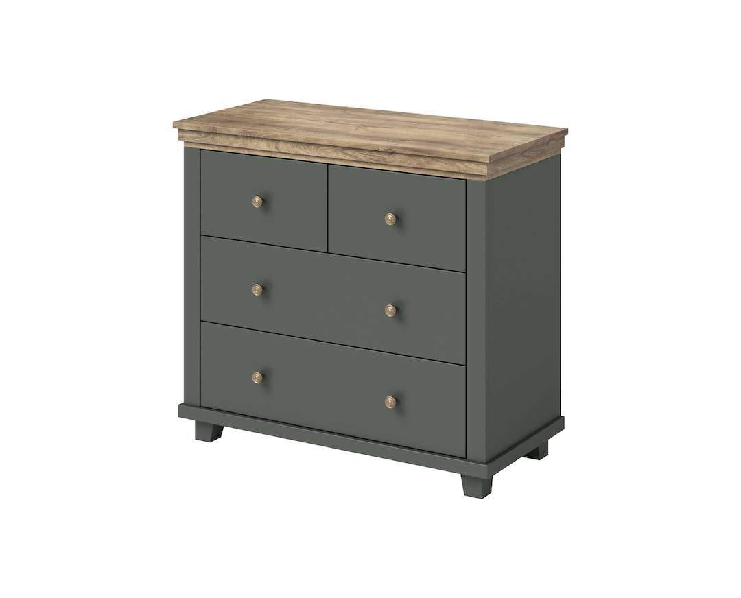 Evora 27 Chest of Drawers Abisko Ash, Oak Lefkas & Green