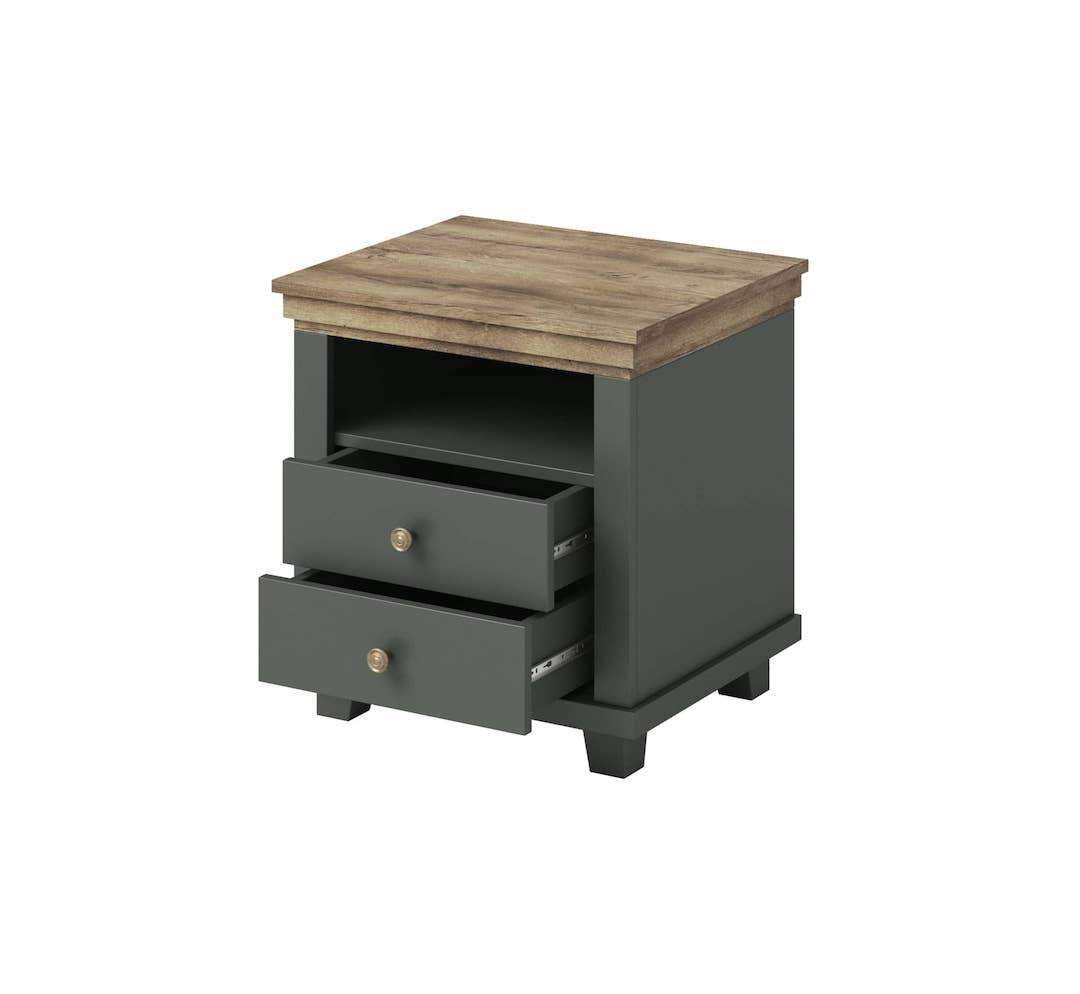 Evora 22 Bedside Table Abisko Ash, Oak Lefkas & Green