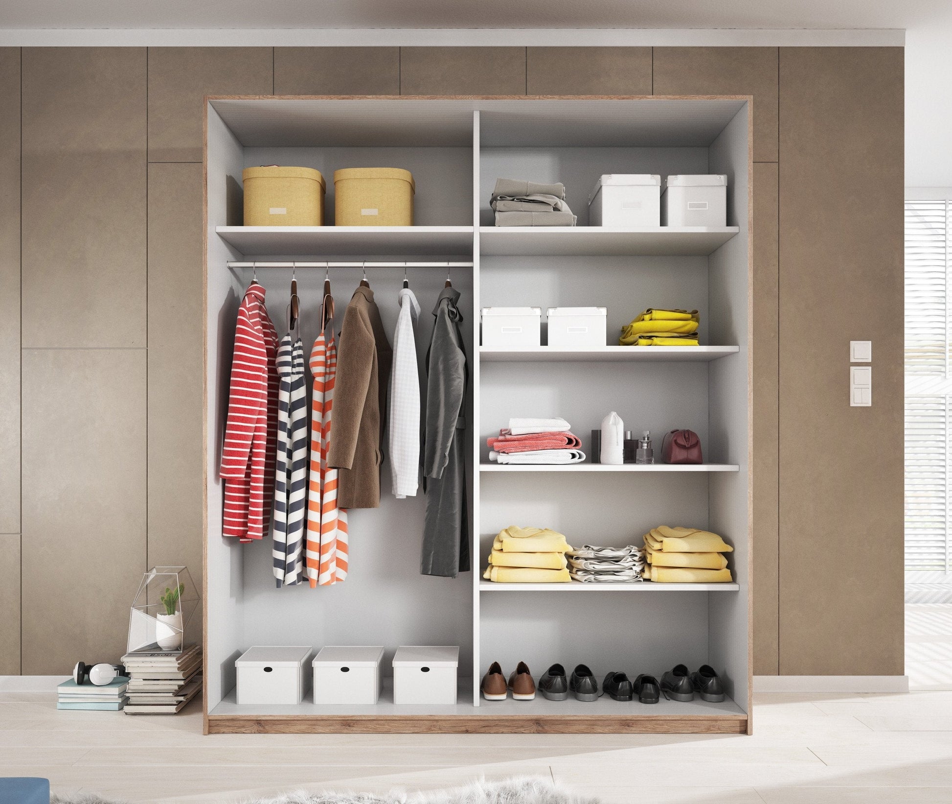 Galaxy Sliding Door Wardrobe white Matt