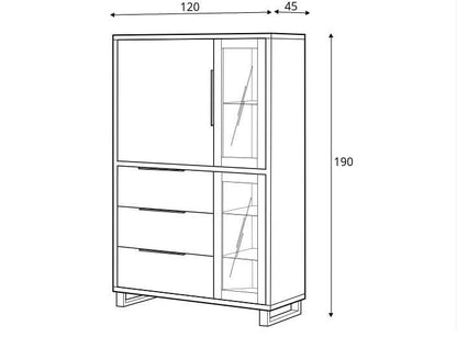 Halle 12 Tall Display Cabinet oak Wotan