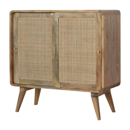 Close-knit Sliding Cabinet. Solid Mango Wood Legs.