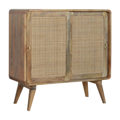 Close-knit Sliding Cabinet. Solid Mango Wood Legs.