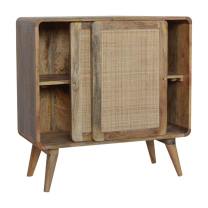 Close-knit Sliding Cabinet. Solid Mango Wood Legs.