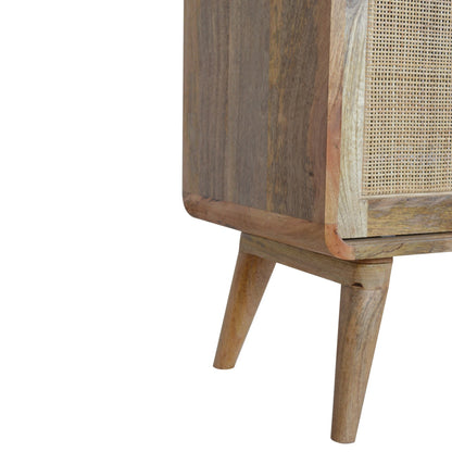 Close-knit Sliding Cabinet. Solid Mango Wood Legs.