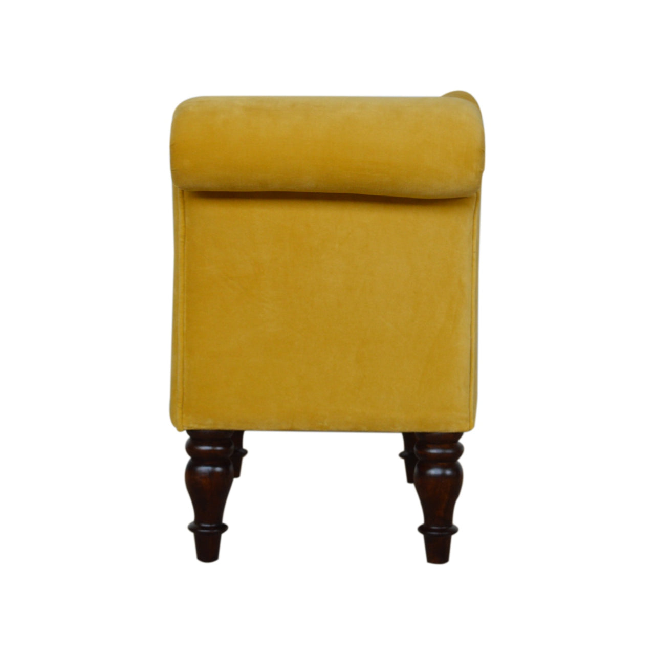 Mustard Velvet Chaise . Solid Wood Velvet finish