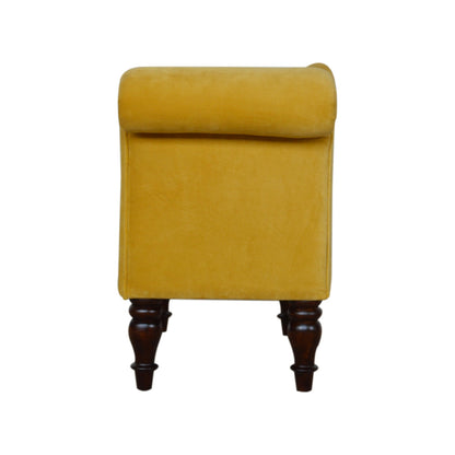 Mustard Velvet Chaise . Solid Wood Velvet finish