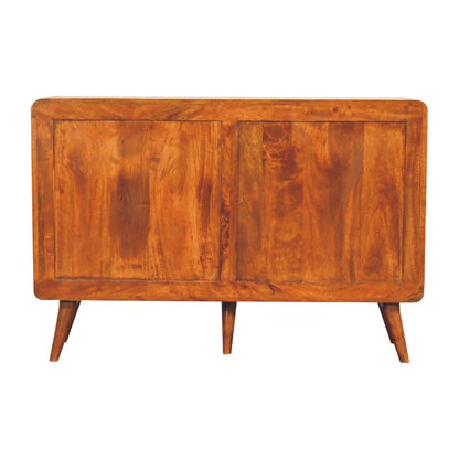 Large Curved Chestnut Chest. 100% Solid Mango Wood