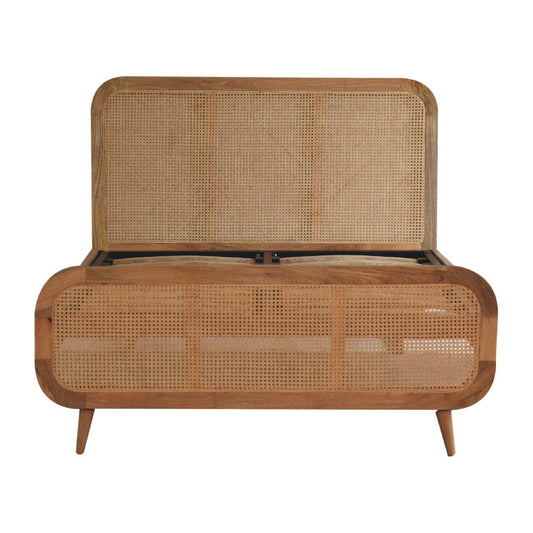 Rattan Bed. 109% Solid Wood Mango