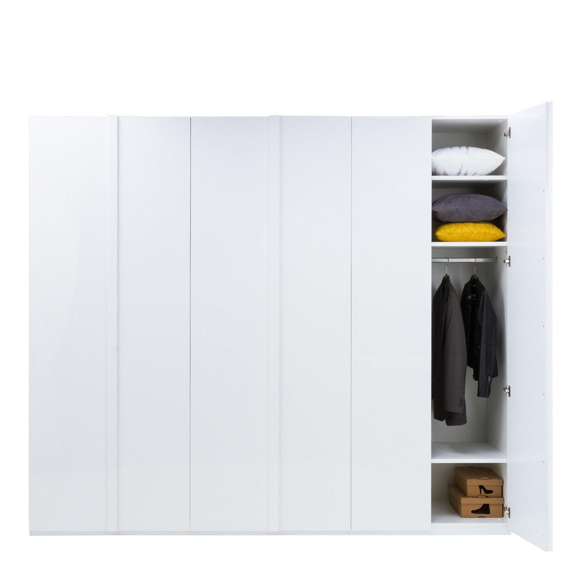 Italia 29 - 6 Door Wardrobe 270cm white gloss