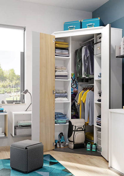 Imola IM-01 Corner Wardrobe White Light Grey