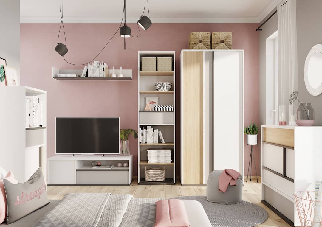 Imola IM-01 Corner Wardrobe White Light Grey