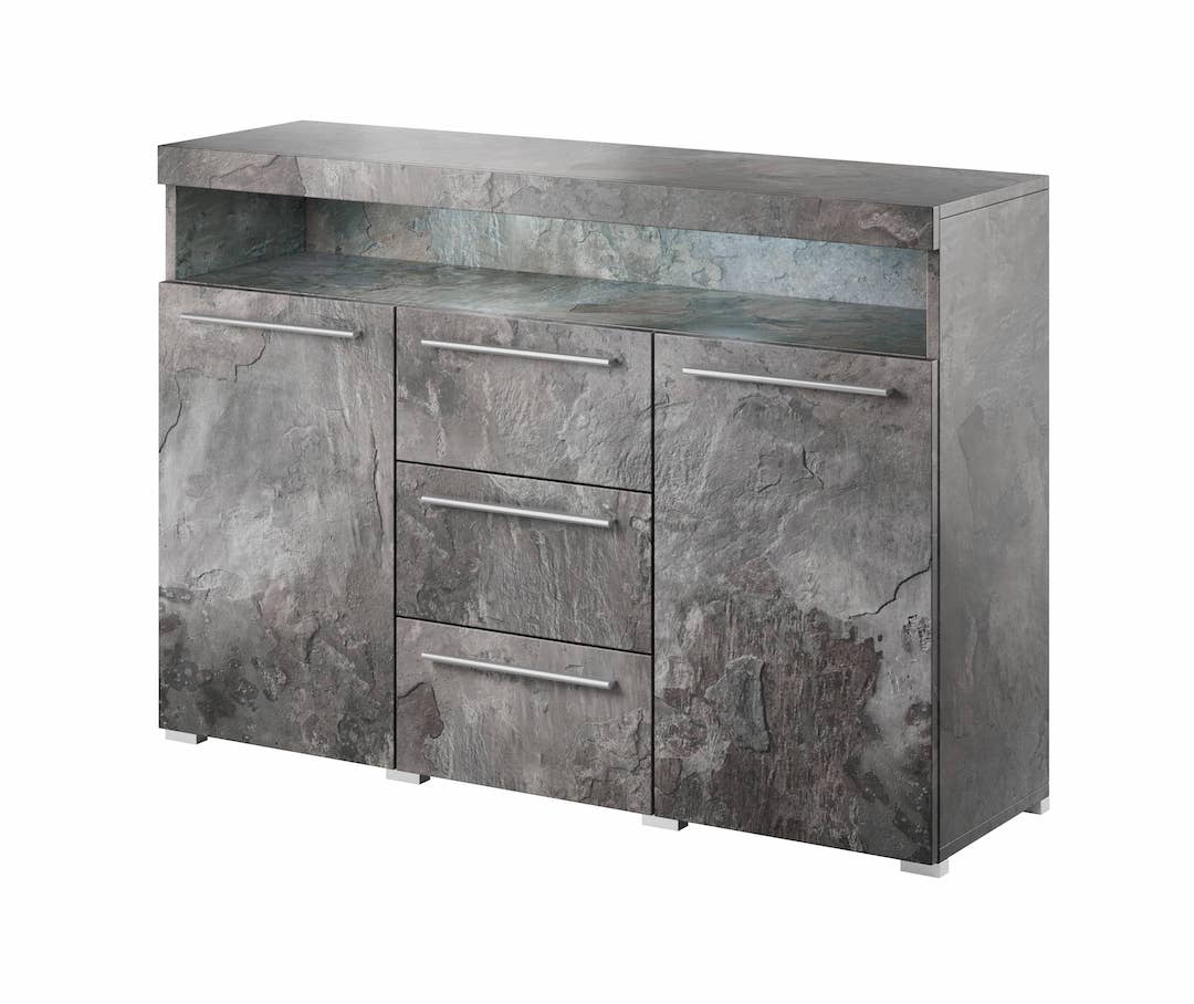 India 26 Sideboard Cabinet, White Gloss White Matt3