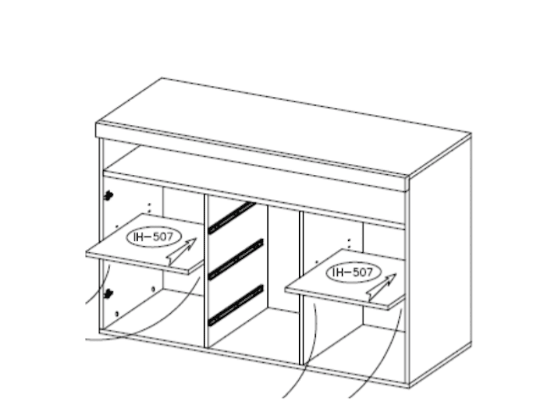 India 26 Sideboard Cabinet, White Gloss White Matt