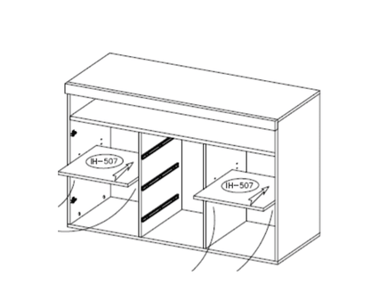 India 26 Sideboard Cabinet, White Gloss White Matt