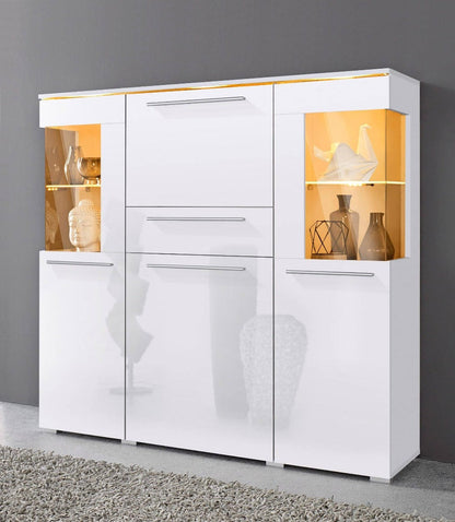 India 46 Display Sideboard Cabinet shiefer white