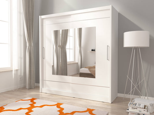 Maja IX Sliding Door Wardrobe 180cm white matt oak sonoma