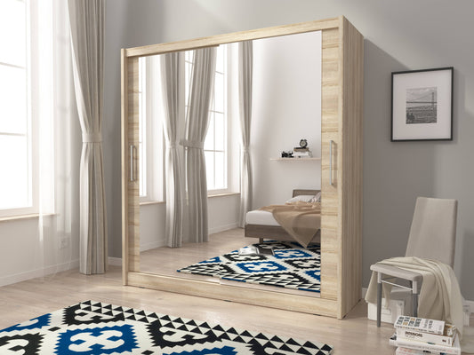 Maja VI Sliding Door Wardrobe 180cm white matt oak sonoma