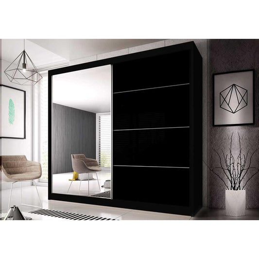 Multi 31 Sliding Mirror Door Wardrobe 203cm