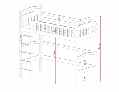 Mia Solid Pine Loft Bed