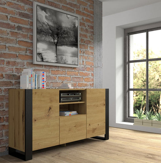 Mondi Sideboard Cabinet 158cm Oak Artisan Black
