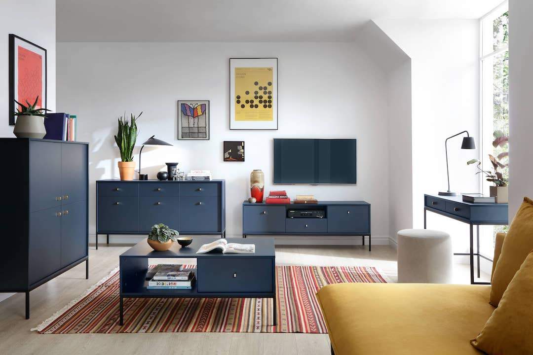 Mono Large Sideboard Cabinet Navy Beige
