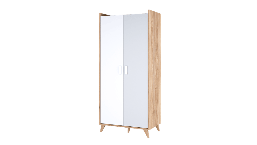 Mood Hinged Wardrobe Oak Castello White Grey