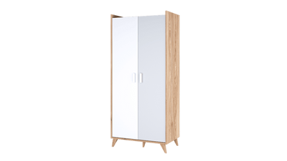 Mood Hinged Wardrobe Oak Castello White Grey