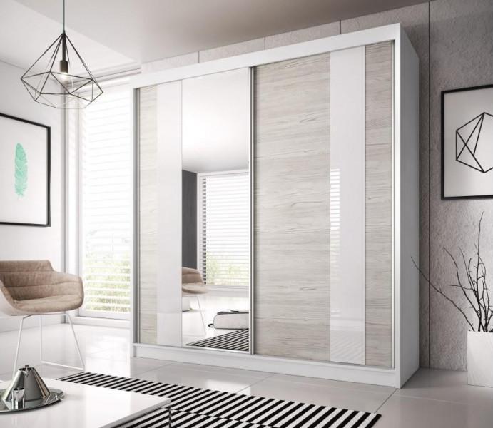 Multi 32 Sliding Mirror Door Wardrobe 233cm