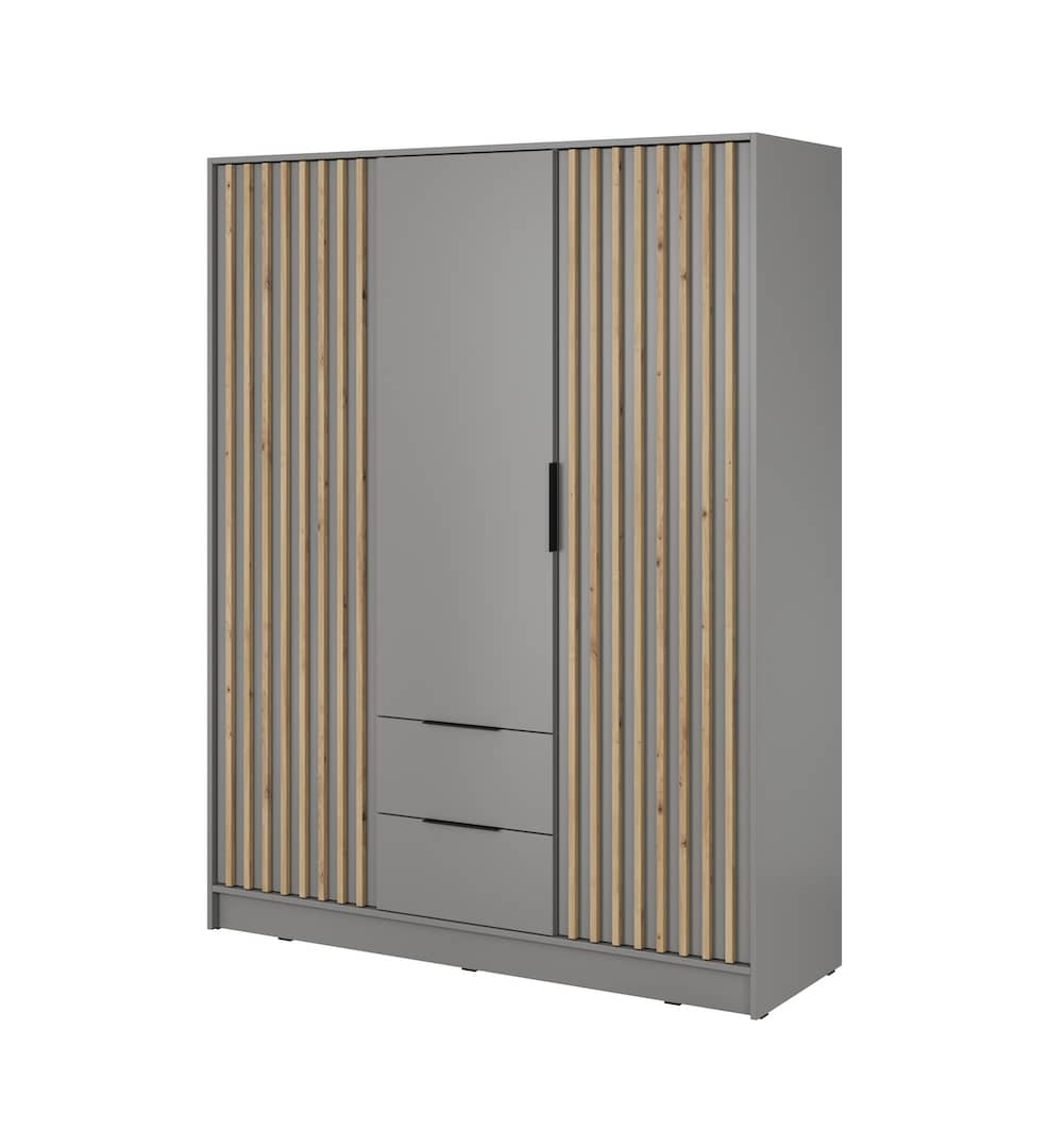 Nelly Hinged Door Wardrobe 155cm oak artisan graphite grey