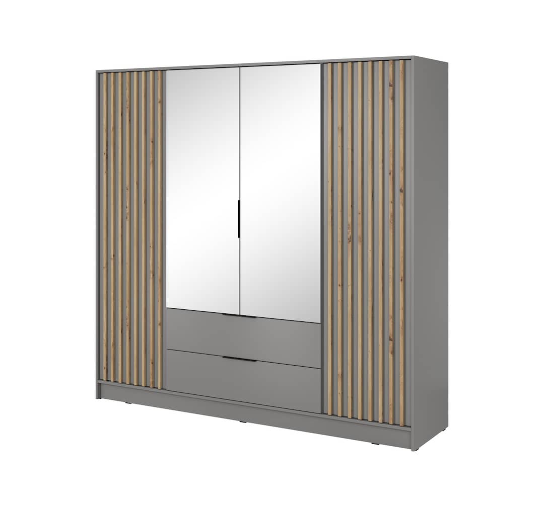 Nelly Hinged Door Wardrobe 206cm [Mirror]