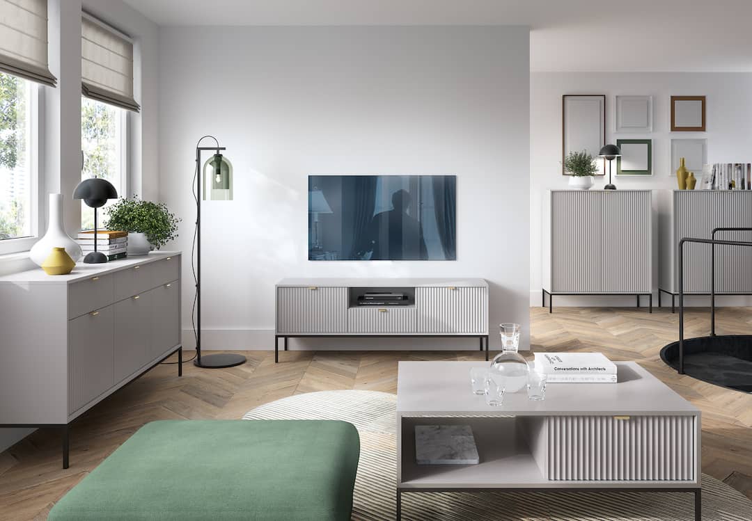 Nova Sideboard Cabinet .Black Matt.Grey Matt