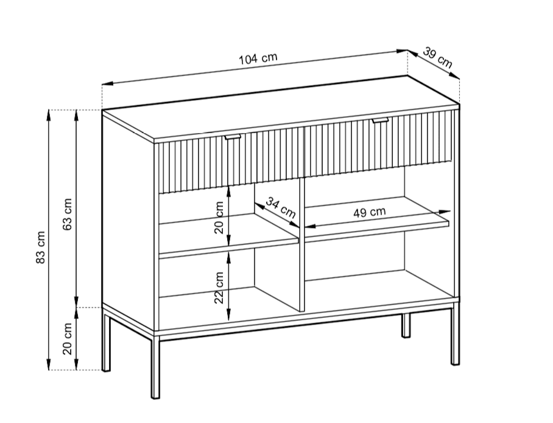 Nova Sideboard Cabinet .Black Matt.Grey Matt