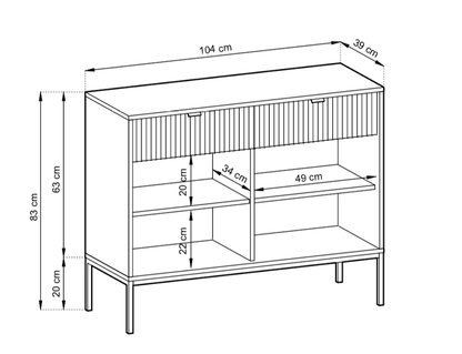 Nova Sideboard Cabinet .Black Matt.Grey Matt