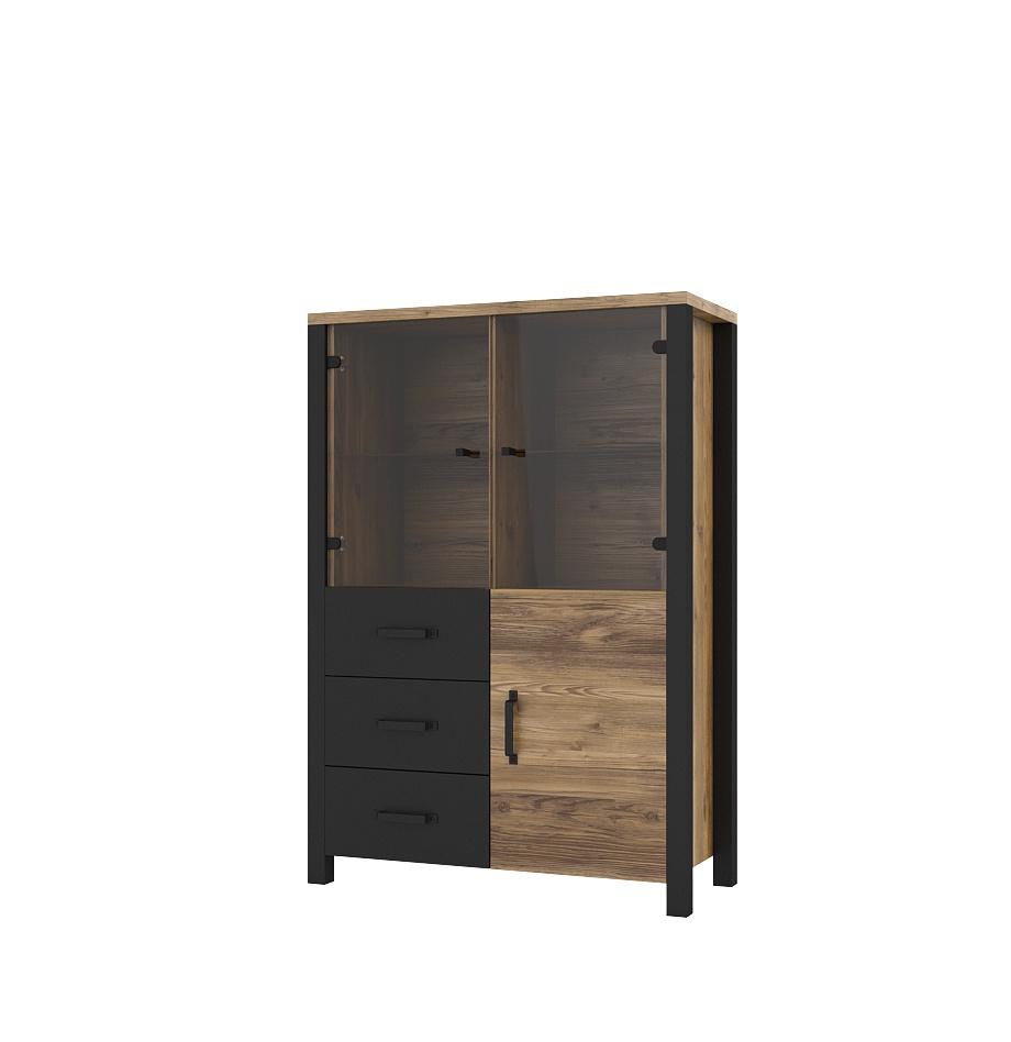 Olin 44 Display Cabinet Appenzeller Fichte Oak Black