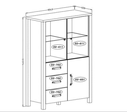 Olin 44 Display Cabinet Appenzeller Fichte Oak Black