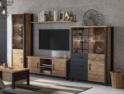 Olin 47 Sideboard Cabinet Fichte Oak Black