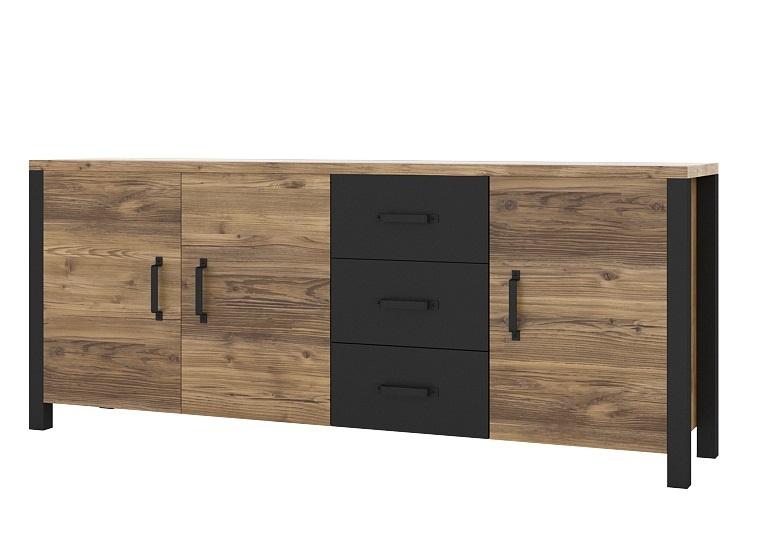Olin 47 Sideboard Cabinet Fichte Oak Black