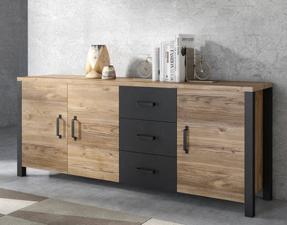 Olin 47 Sideboard Cabinet Fichte Oak Black