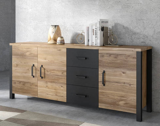 Olin 47 Sideboard Cabinet Fichte Oak Black