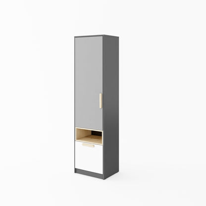 Pok PO-03 Tall Cabinet Grey White Matt