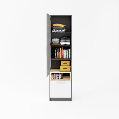 Pok PO-03 Tall Cabinet Grey White Matt