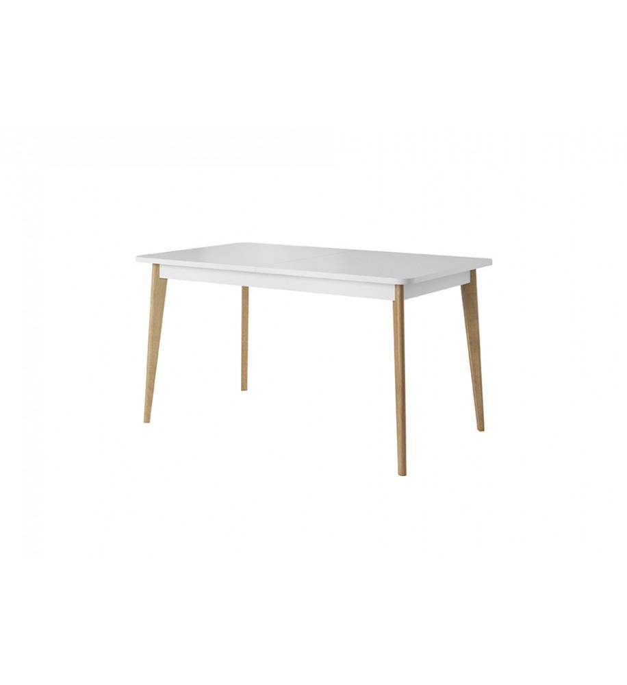 Primo Extendable Dining Table White Matt Oak Riviera