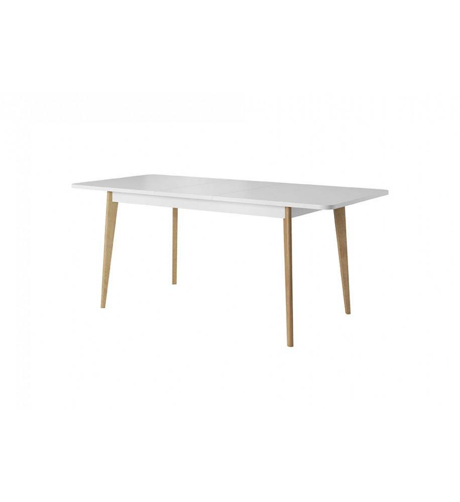 Primo Extendable Dining Table White Matt Oak Riviera