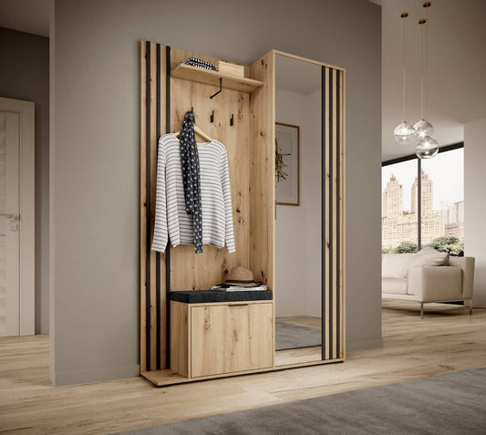 Nelly Hallway Set 131cm oak artisan white